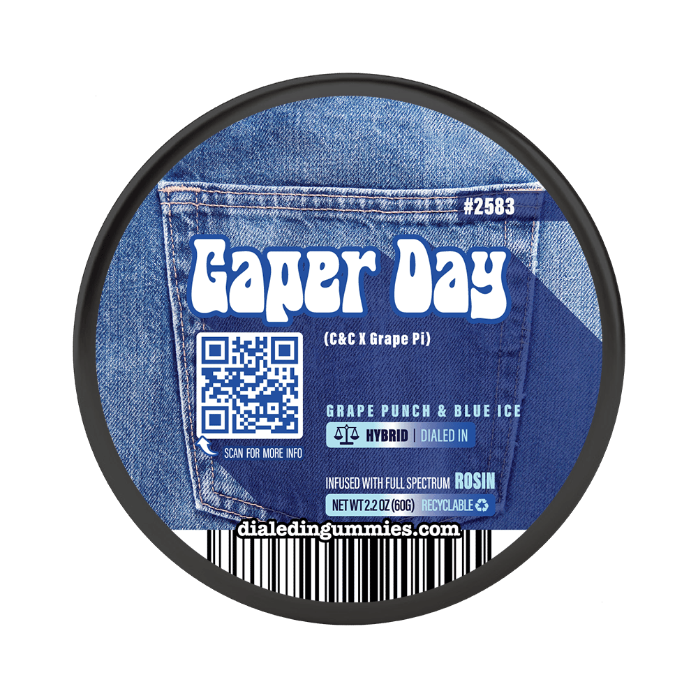 100mg - Gaper Day #2583 - Rosin Gummies (10pk) by Dialed In Gummies