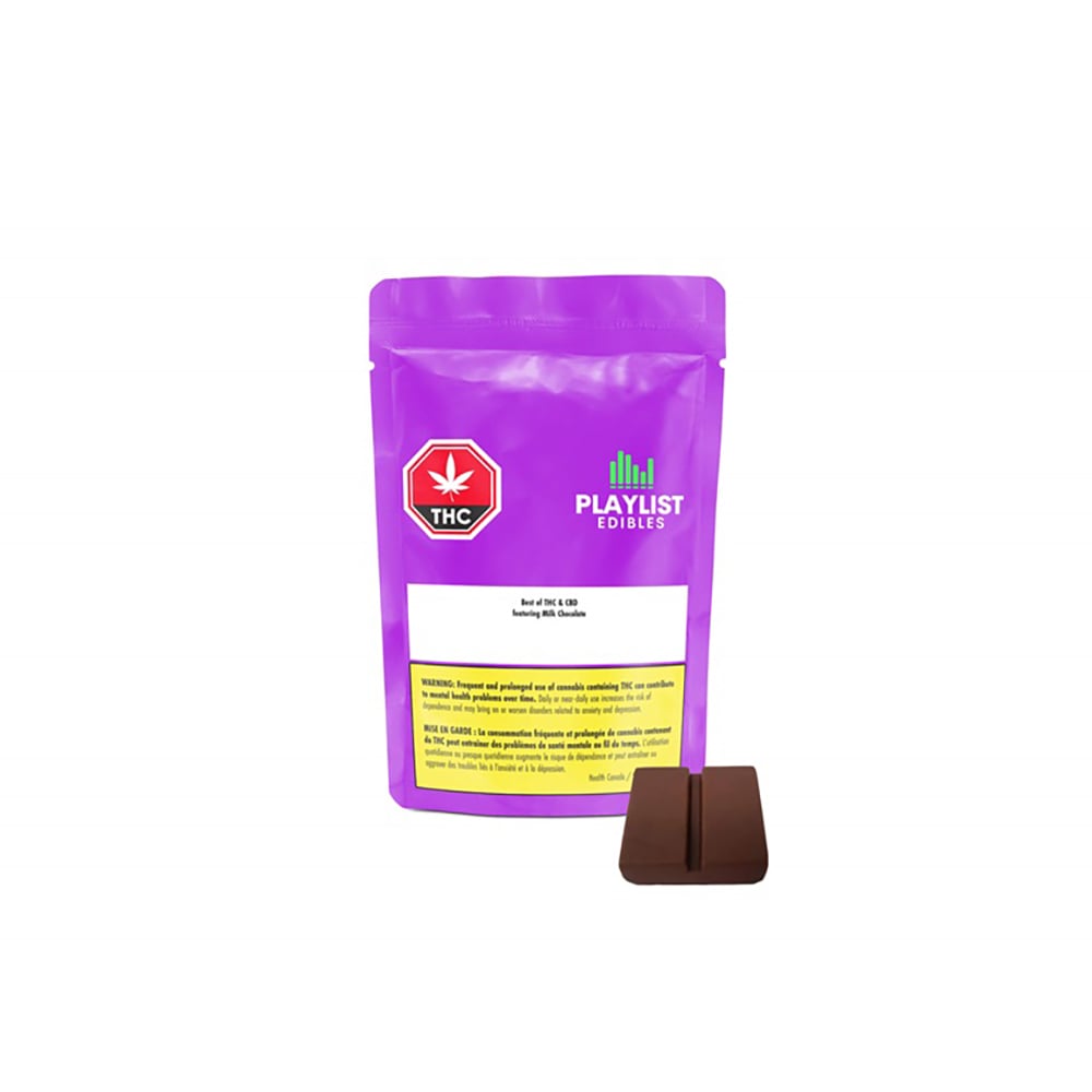Balanced 1:1 Milk Chocolate (10mg CBD/10mg THC) by Playlist Edibles