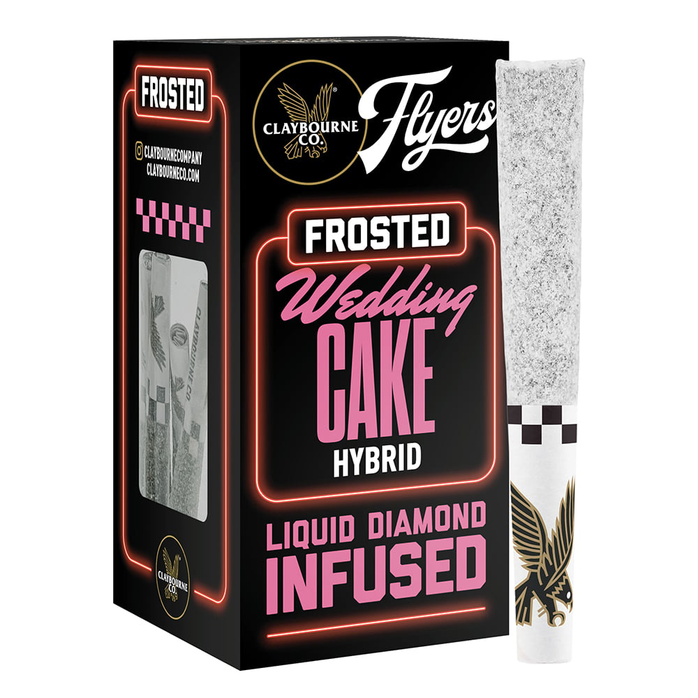 Wedding Cake (2.5g) - Diamond Frosted Flyers Pre-Rolls by Claybourne