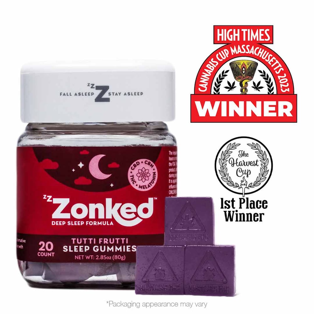 1:1:1 Zzzonked Sleepy Tutti Frutti Gummies [20pk] ( CBD:CBN:THC) by Zzzonked