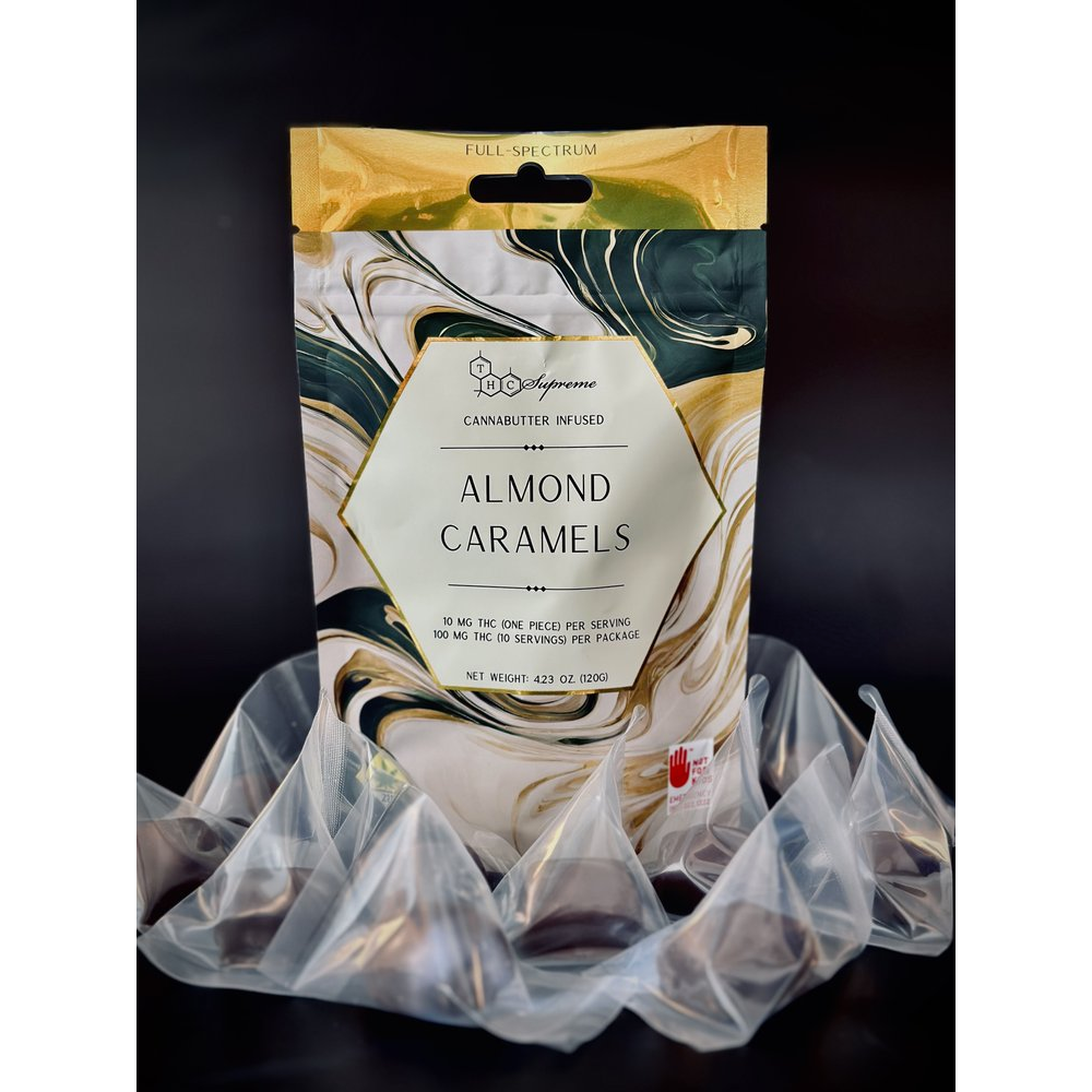 Almond Caramels [10pk] (100mg) by THC Supreme