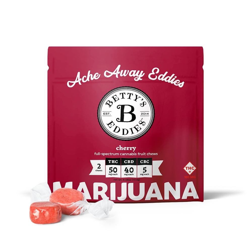 Ache Away Eddies - Cherry [2pk] (100mg THC/80mg CBD/10mg CBC) by Betty's Eddies
