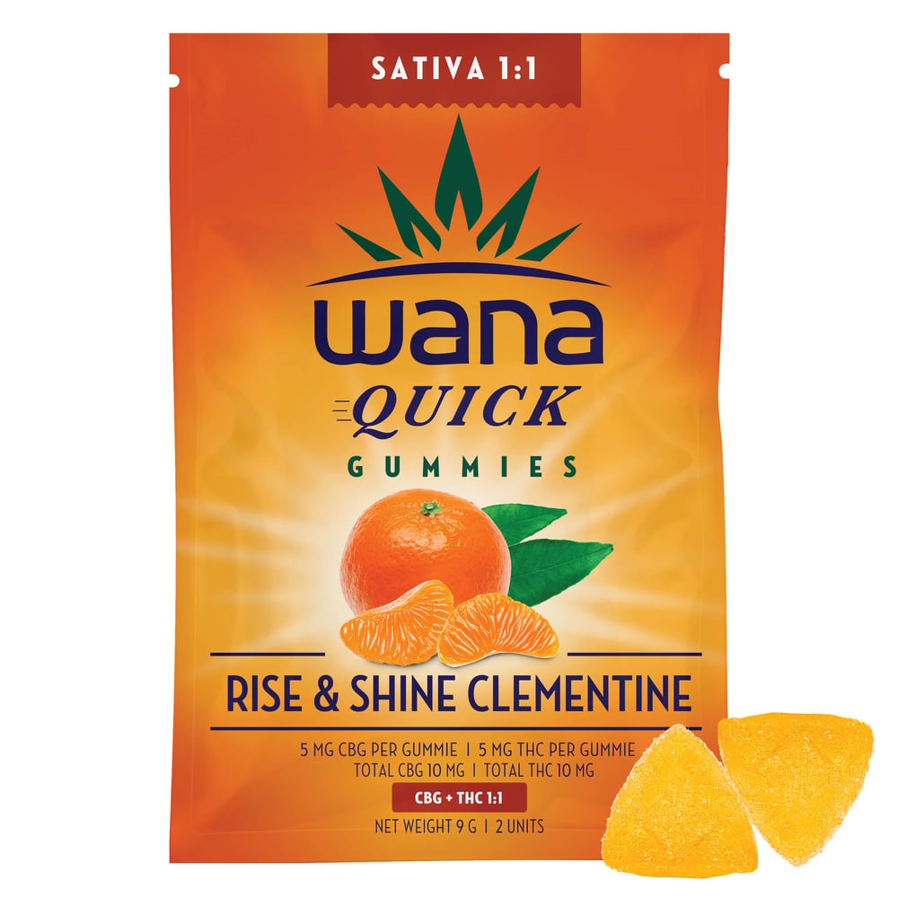1:1 Rise & Shine Clementine [2pk] (10mg CBG/10mg THC) by Wana - CA