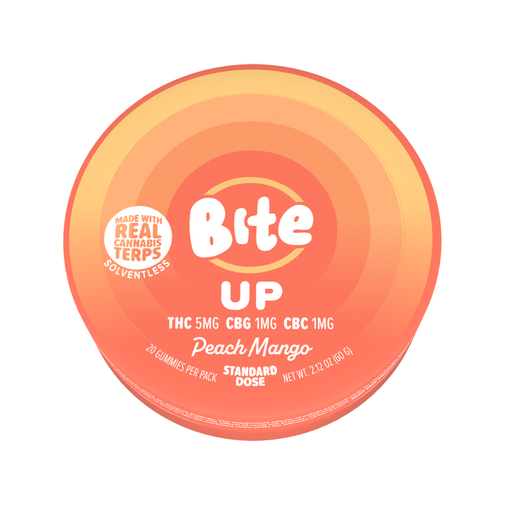 B Up - Peachy Mango [20pk] (100mg THC/20mg CBG/20mg CBC) by Bite