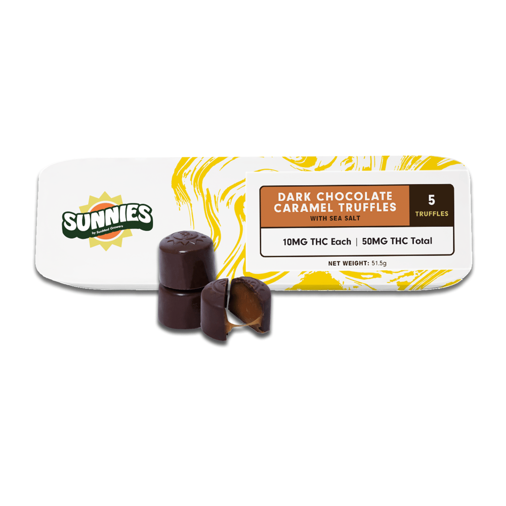 Dark Chocolate Caramel Truffles [5pk] (50mg) by Sunnies