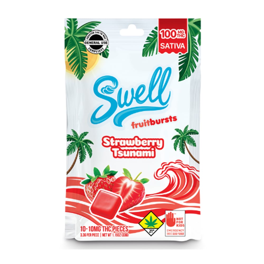 Strawberry Tsunami - Sativa [10pk] (100mg) by Swell