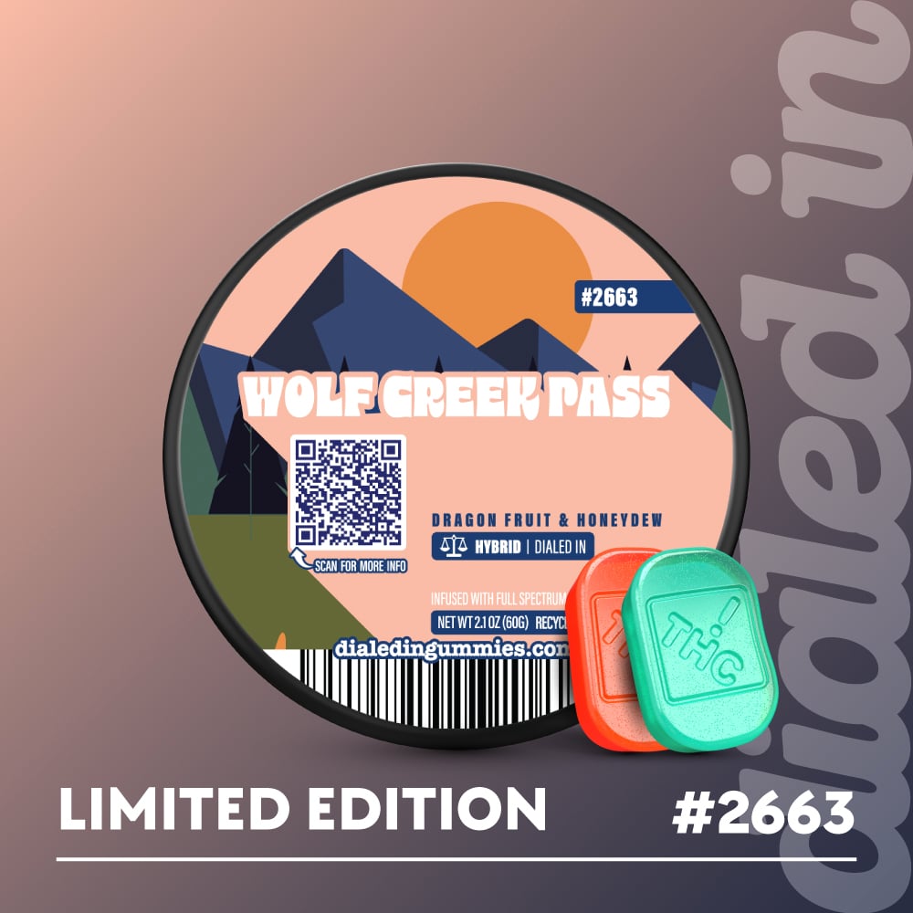100mg - Wolf Creek Pass #2663 - Rosin Gummies (10pk) by Dialed In Gummies