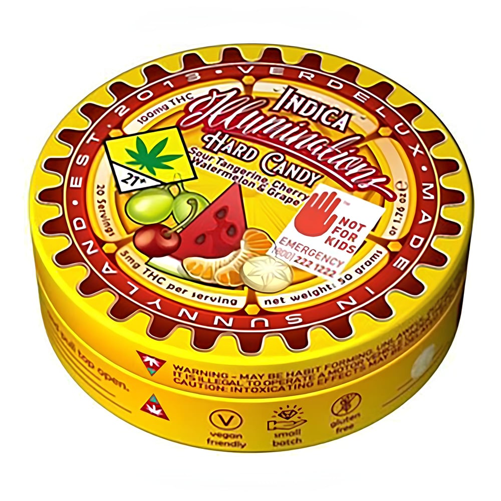 Hard Candy Illuminations Mixed Fruit Indica Edibles - 20pk 100mg THC by Verdelux