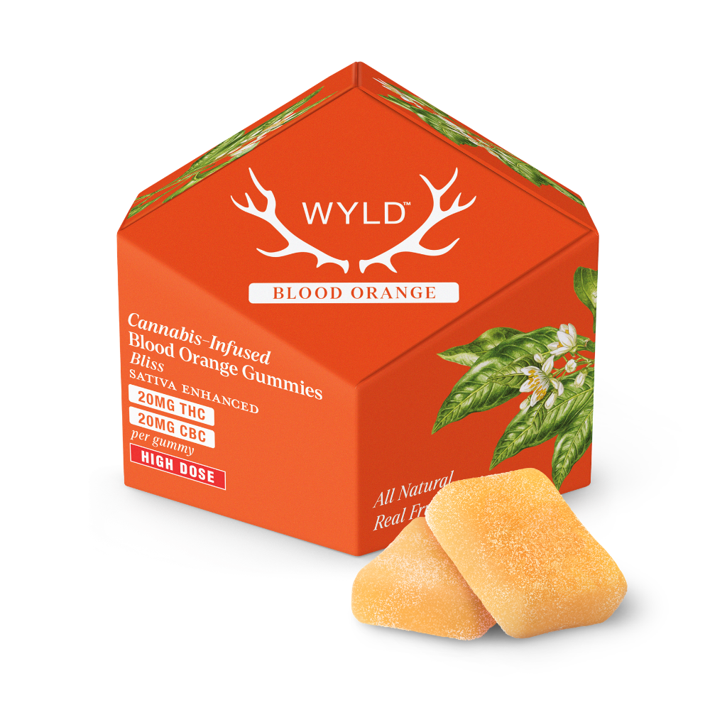 *HIGH DOSE* Blood Orange 1:1 CBC + Sativa Enhanced Gummies | 200mg by WYLD