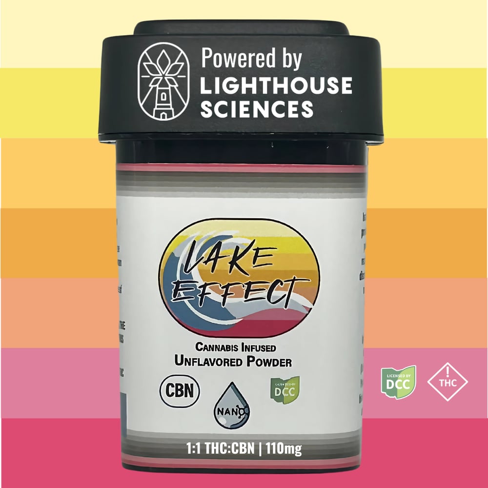 Unflavored Drink Powder | CBN:THC Nano-Infused Edible | 110mg (1:1) by Lake Effect