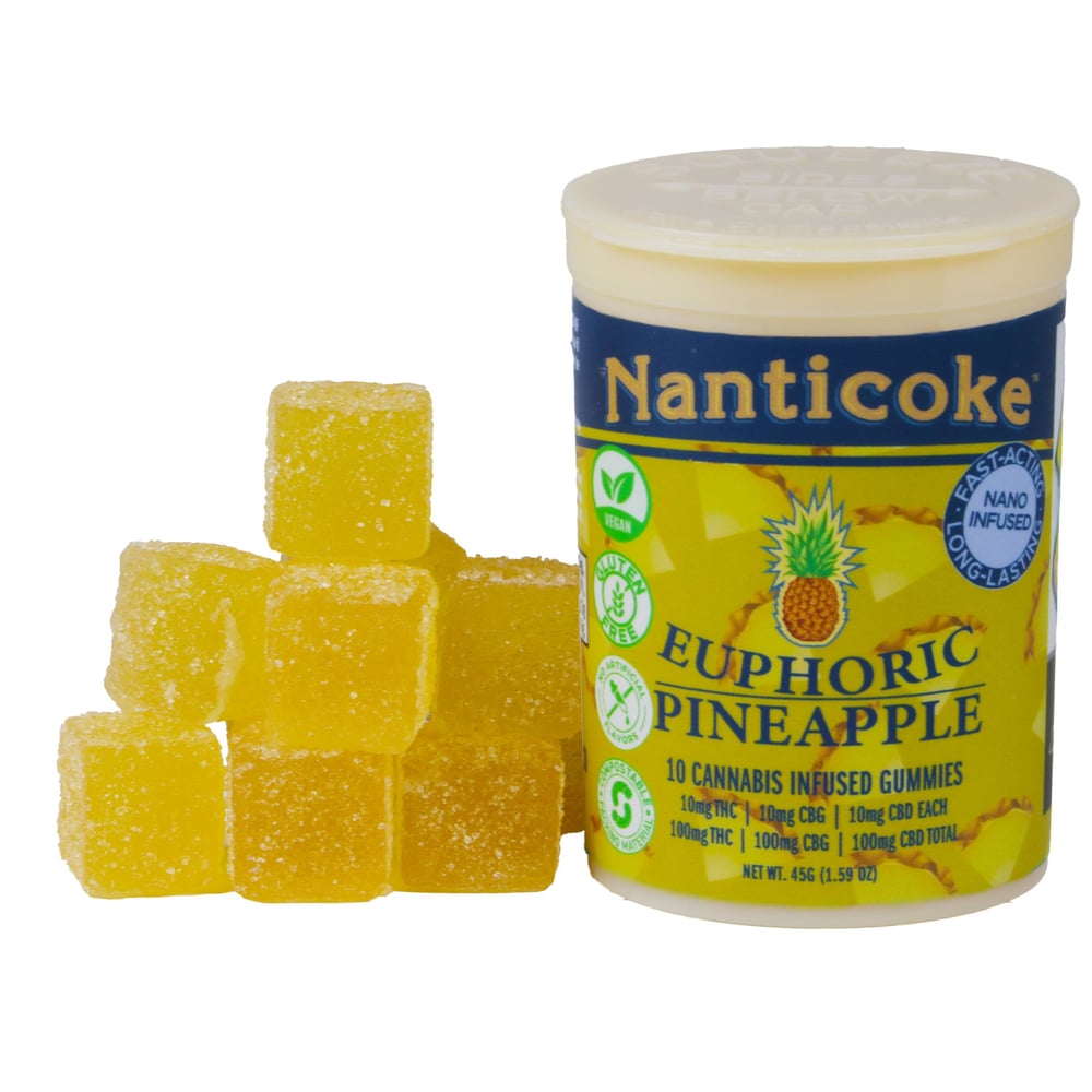 Euphoric Pineapple [10pk] (100mg THC/100mg CBG/100mg CBD) by Nanticoke