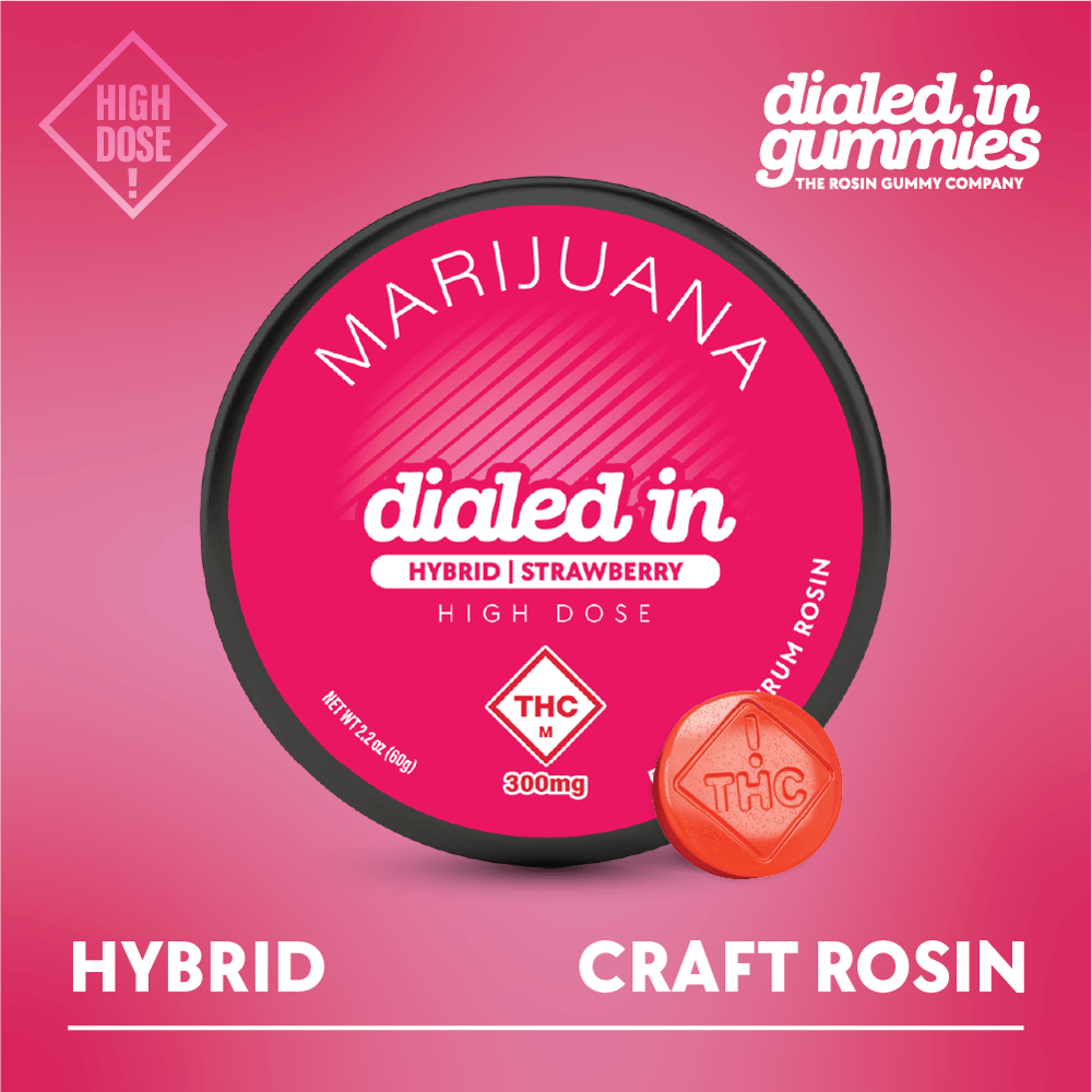 300mg - Strawberry - Rosin Gummies (10pk) by Dialed In Gummies