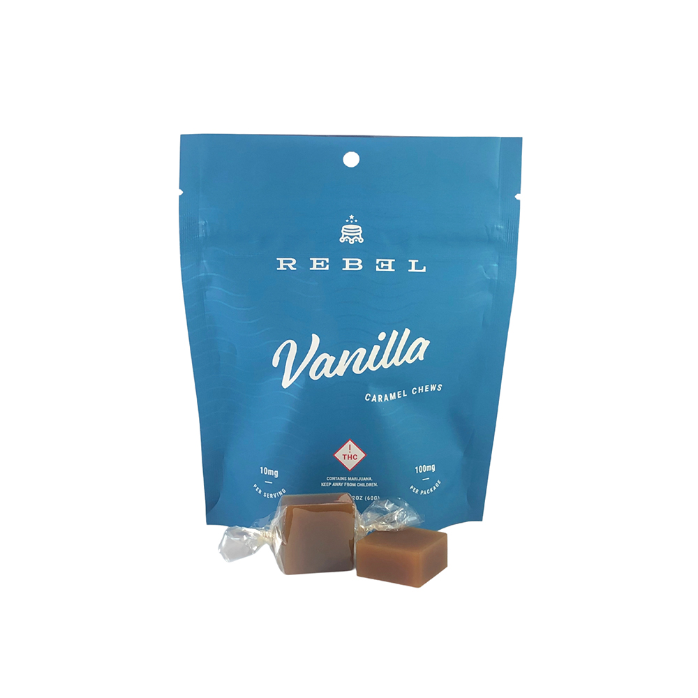 Vanilla Caramels [10pk] (100mg) by Rebel Edibles