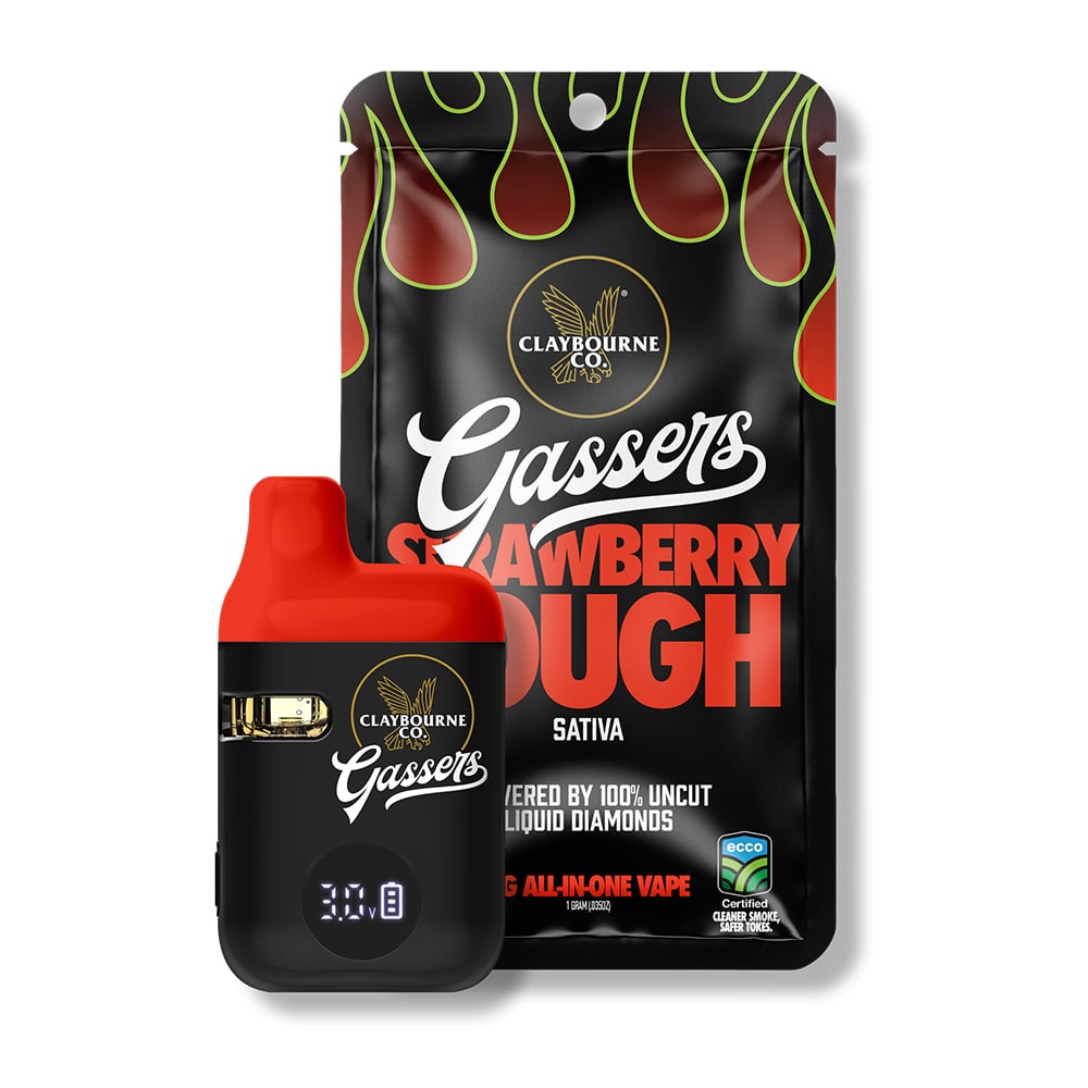 Strawberry Cough  (1g) - Gassers All-In-One Liquid Diamonds Vape by Claybourne