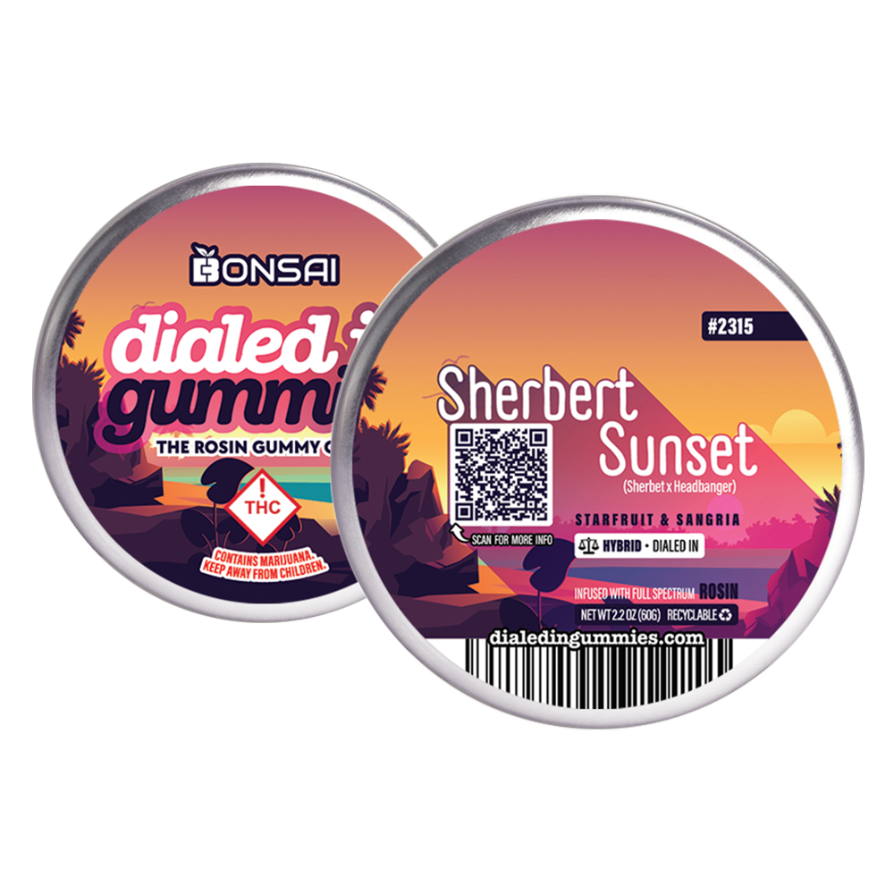100mg - Sherbet Sunset #2315 - Rosin Gummies (10pk) by Dialed In Gummies