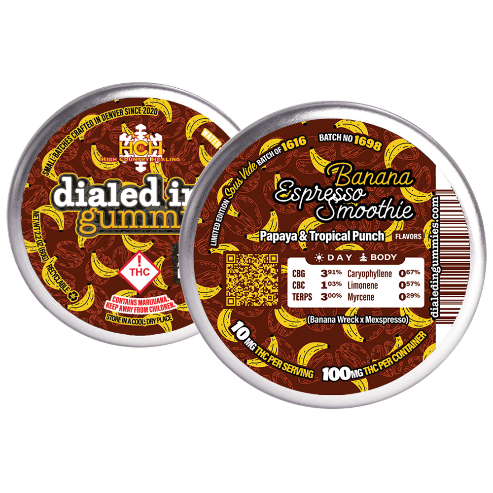 Banana Espresso Smoothie 1698 [10pk] (100mg) by Dialed In Gummies
