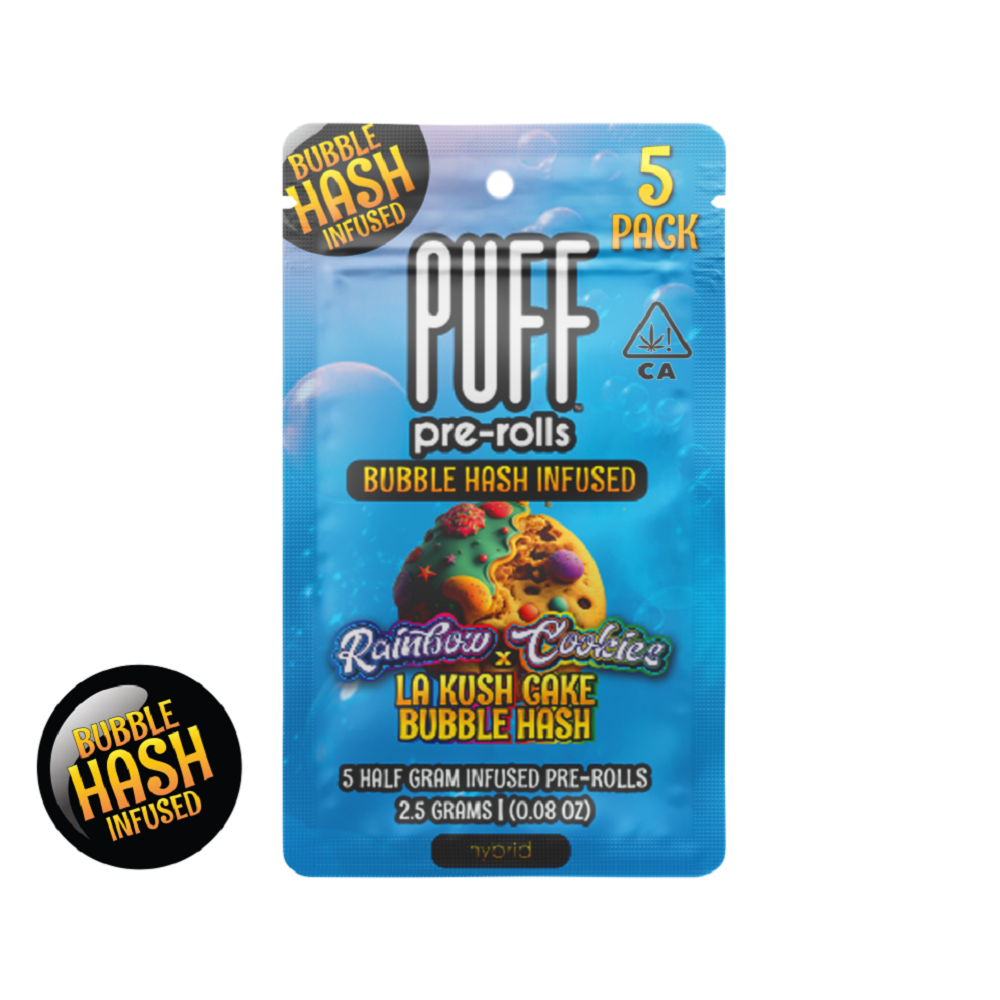 Rainbow Cookies x LA Kush Cake Bubble Hash Pack - Hybrid - 5 Pack [2.5g] by PUFF