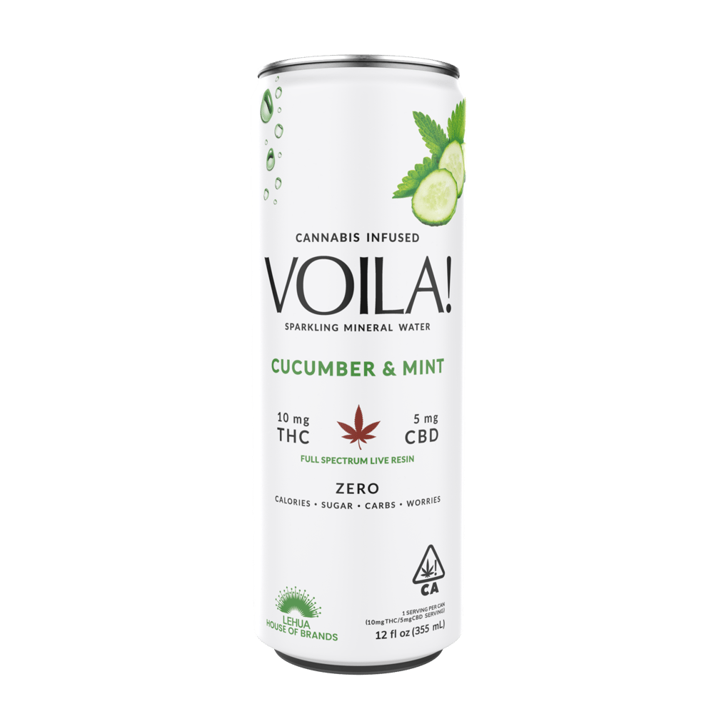 Voila Cucumber Mint Sparkling Mineral Water (10mg THC/5mg CBD) by Voila!