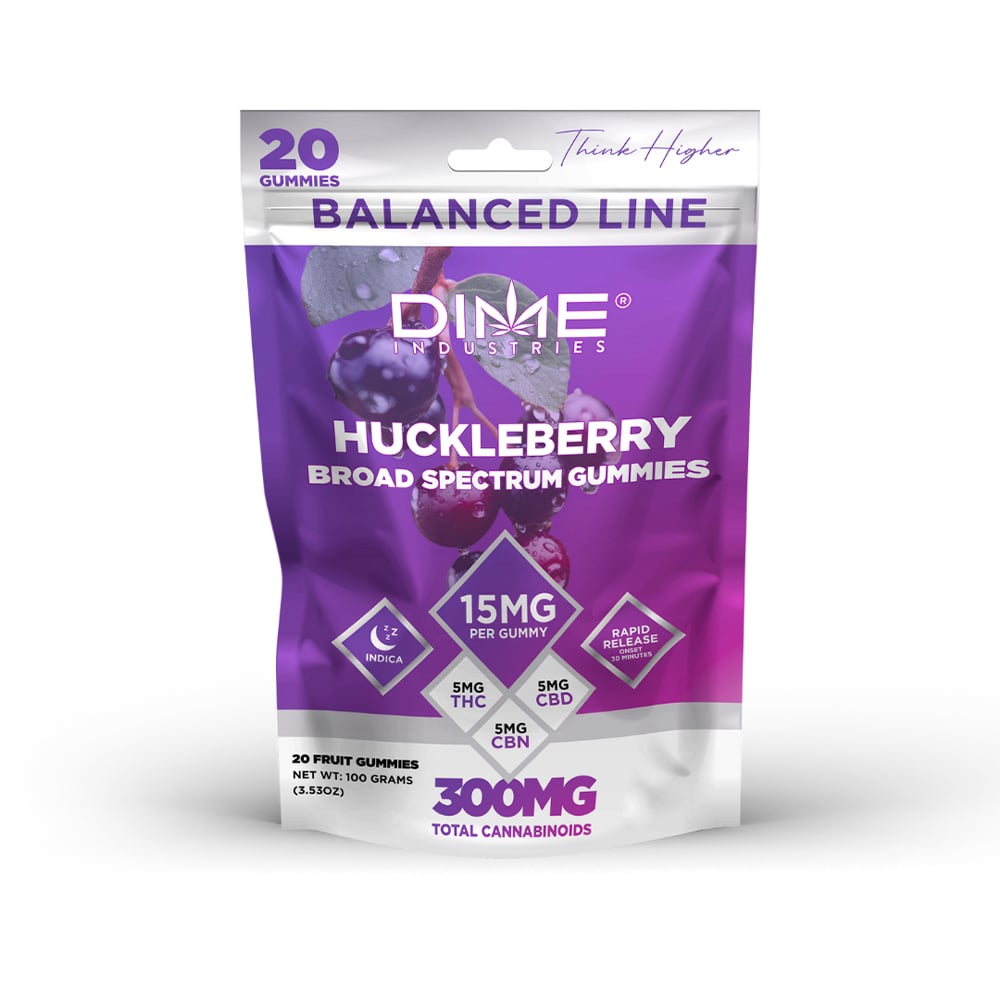Balanced Line Huckleberry "Evening" CBN Gummies 20ct by Dime Industries