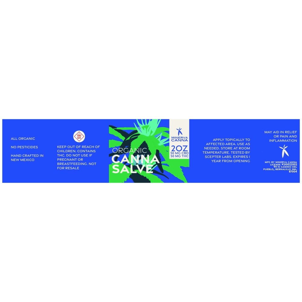 1:1 Canna Salve [2oz] (50mg CBD/50mg THC) by Minerva Canna