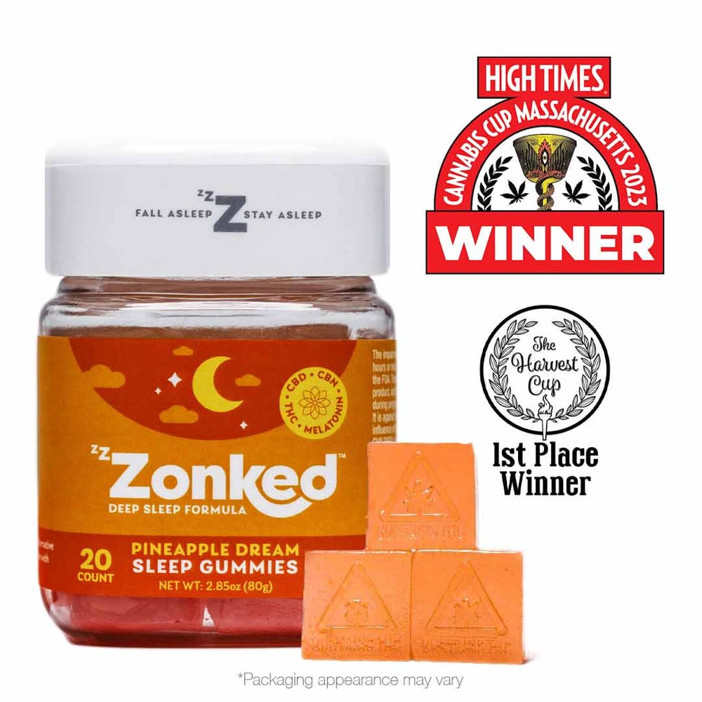 1:1:1 Zzzonked Sleepy Pineapple Dream Gummies [20pk] (CBD:CBN:THC) by Zzzonked