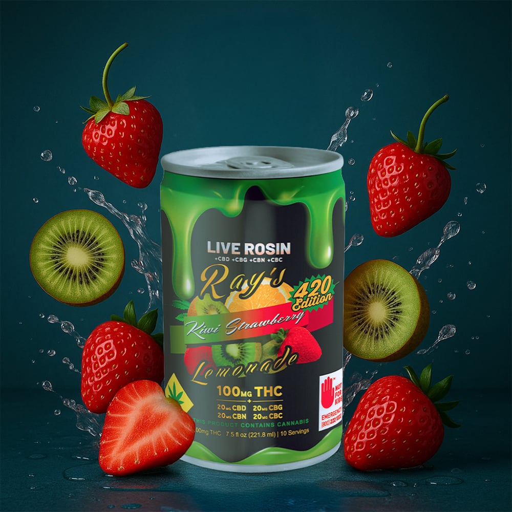 Kiwi Strawberry - 420 Edition [7.5oz] (20mg CBD/20mg CBG/20mg CBN/20mg CBC/100mg THC) by Ray's Lemonade