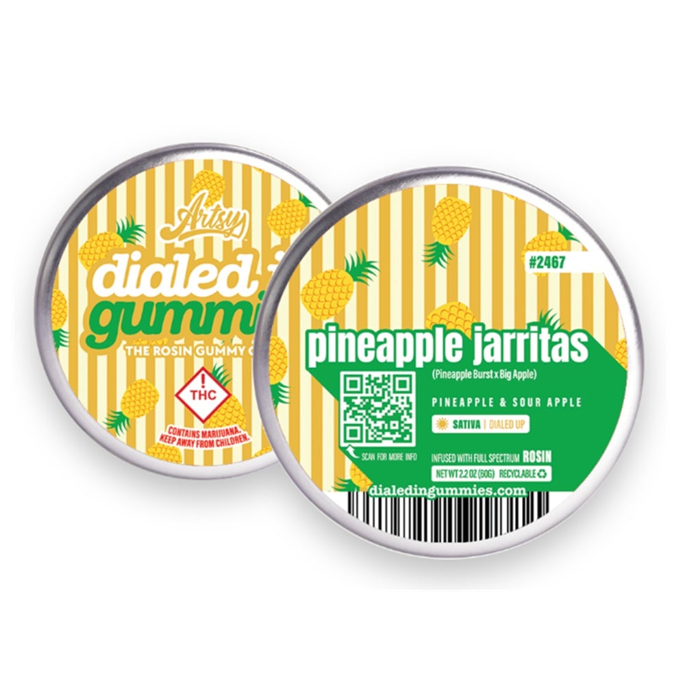 100mg - Pineapple Jarritas #2467 - Rosin Gummies (10pk) by Dialed In Gummies