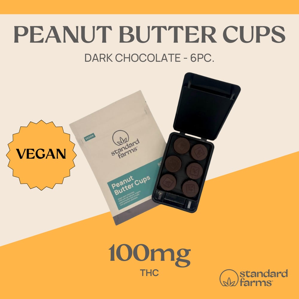 Vegan Dark Chocolate Peanut Butter Cups [6pk] (90mg) by Standard Farms