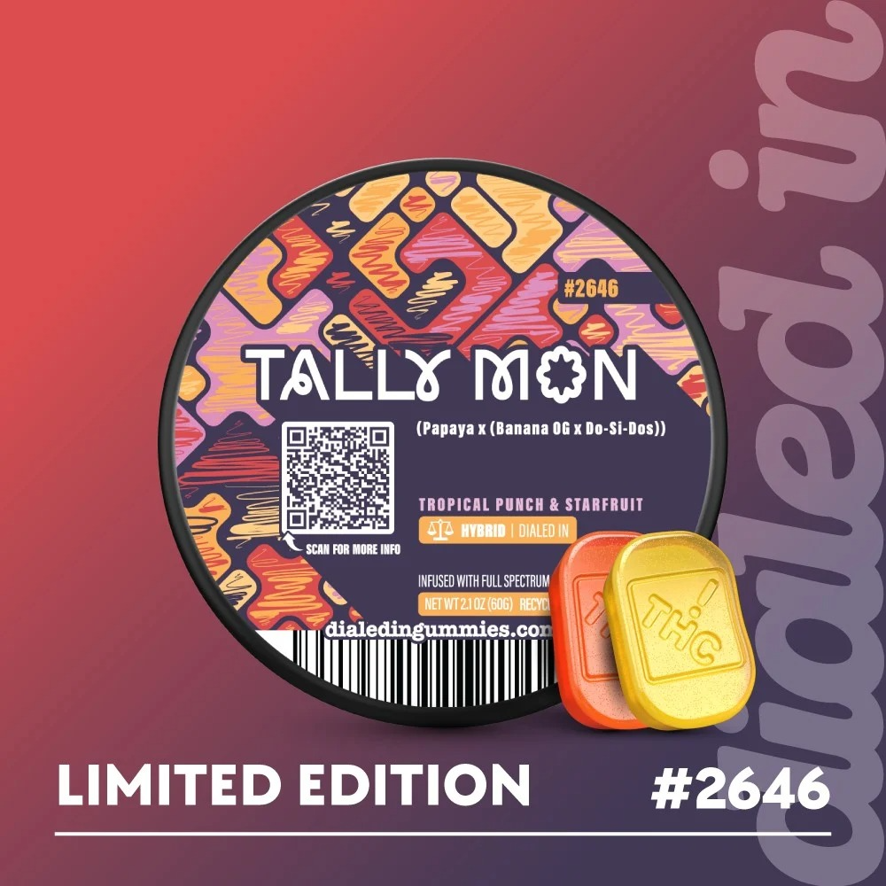 100mg - Tally Mon #2646 - Rosin Gummies (10pk) by Dialed In Gummies in United States