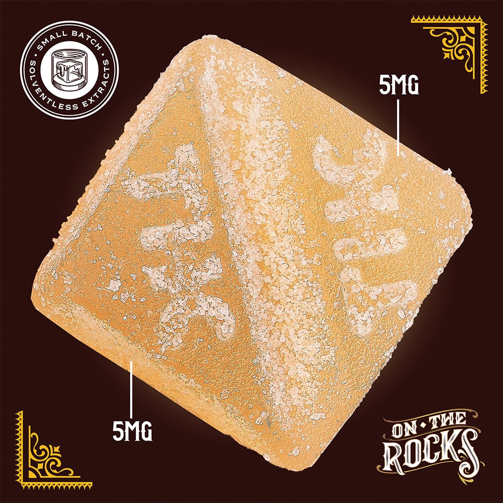 On The Rocks Live Rosin Peach Mango Gummies T100mg H 26037 by On The Rocks