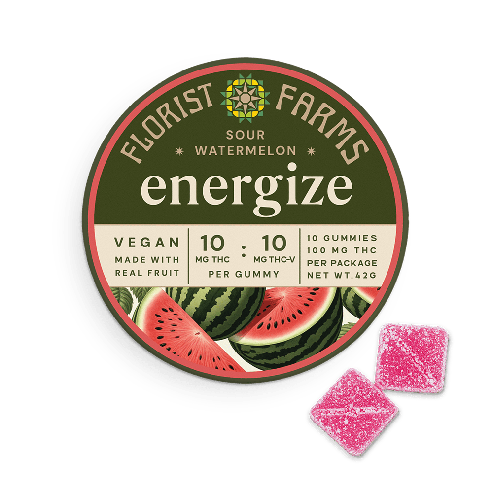 Energize | Sour Watermelon Gummies | 10pk (100mg) by Florist Farms