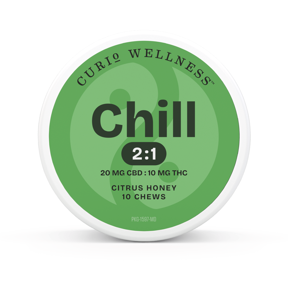 Chill 2:1 Chews - Citrus Honey [10pk] (200mg CBD/100mg THC) by Curio Wellness