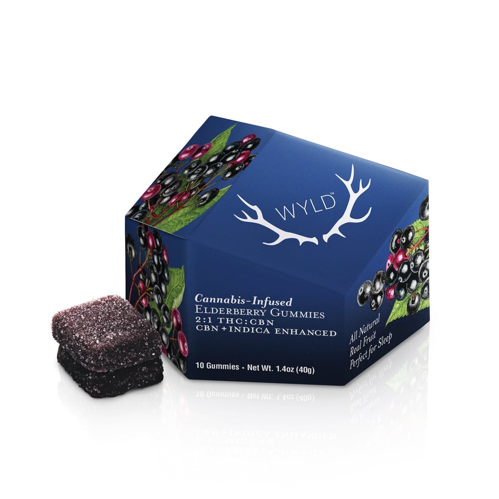 Elderberry 4:1 CBN + Indica Enhanced Gummies | 200mg THC:50mg CBN by WYLD in United States