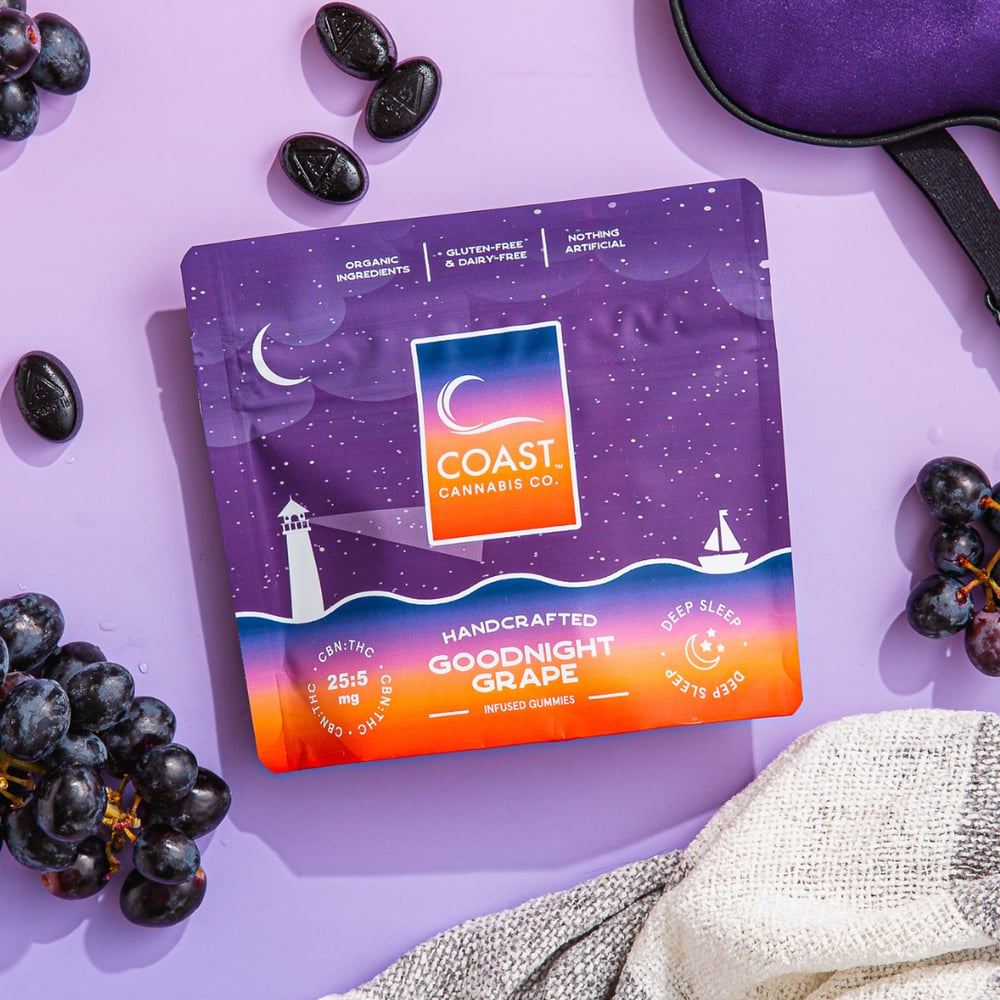 Shop Coast Cannabis Co. - Goodnight Grape (I) Gummies (4.75mg THC