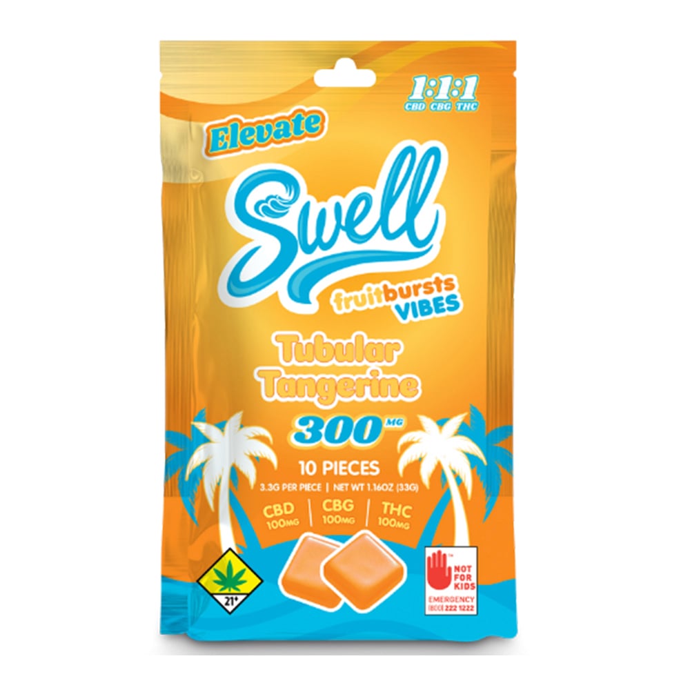 Elevate Vibes - Tubular Tangerine [10pk] (100mg THC/100mg CBD/100mg CBG) by Swell