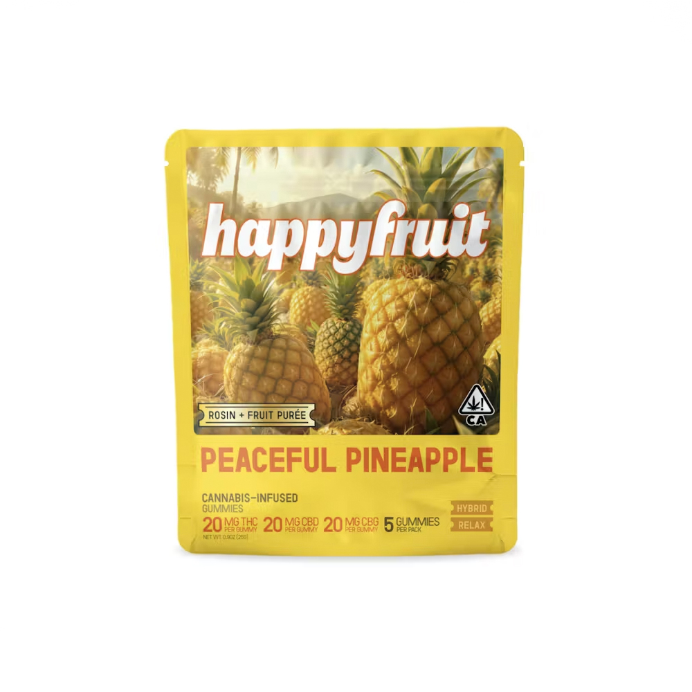 Peaceful Pineapple [5pk] (100mg CBD/100mg CBG/100mg THC) by Happy Fruit