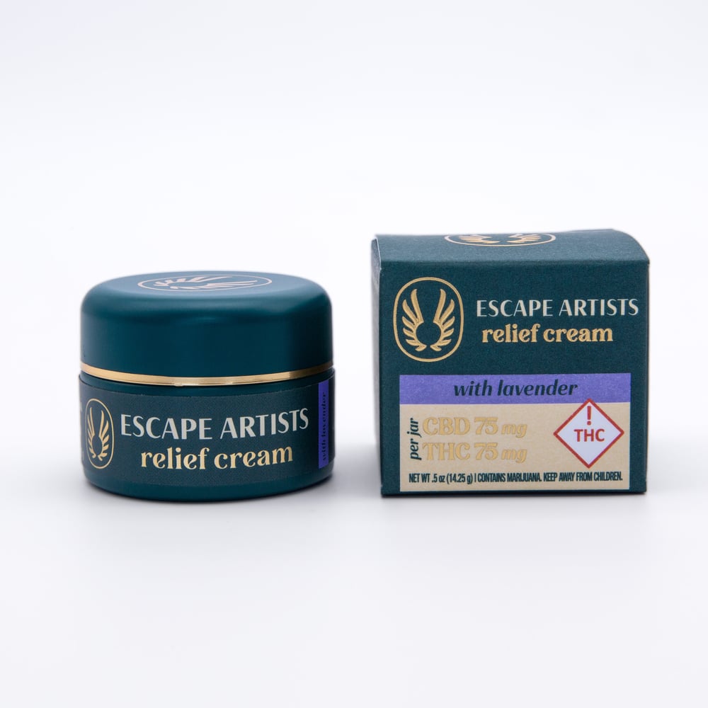 1:1 Relief Cream - Lavender [0.5oz] (75mg CBD/75mg THC) by Escape Artists