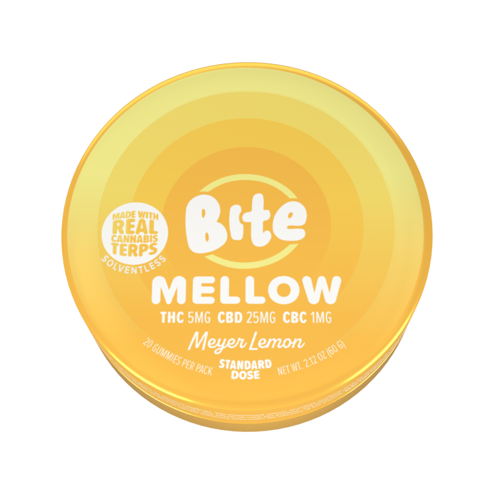 B Mellow - Meyer Lemon [20pk] (100mg THC/500mg CBD/20mg CBC) by Bite