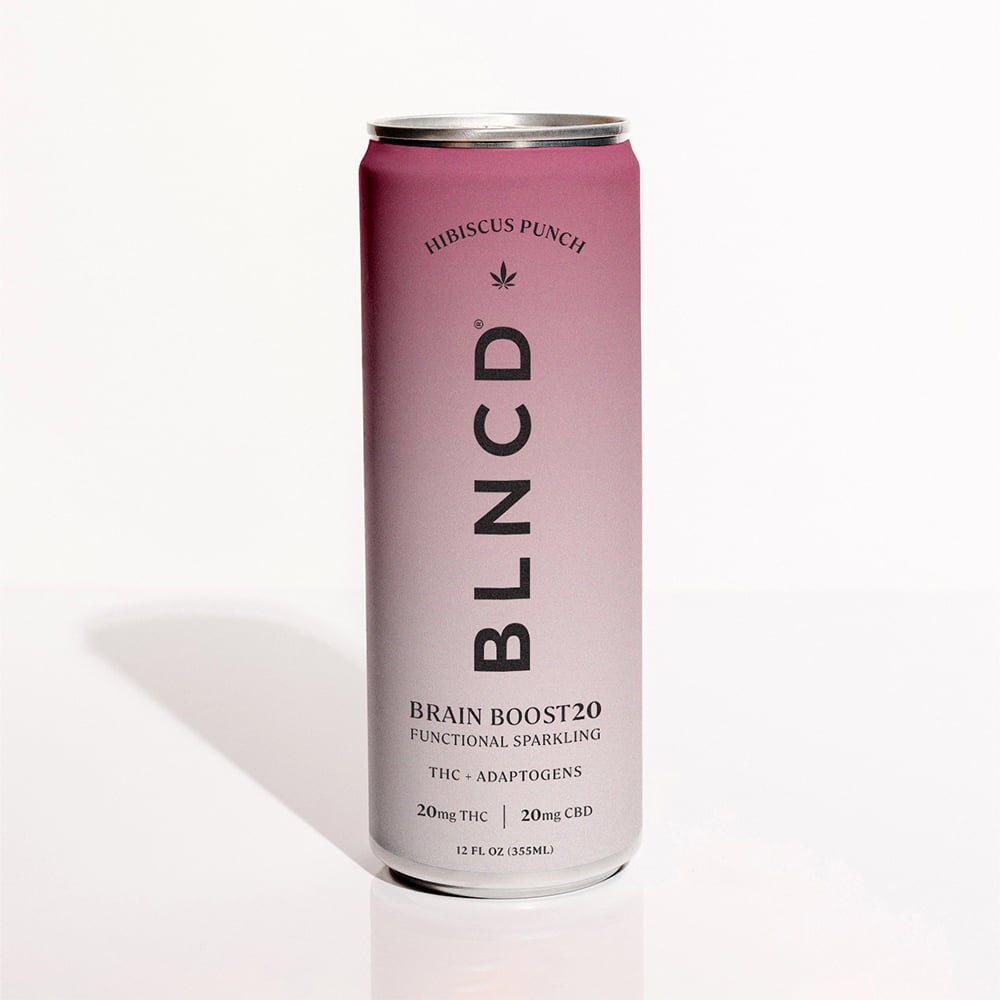 Brain Boost THC + Adaptogen Sparkling Elixir [12oz] (20mg THC/20mg CBD) by BLNCD
