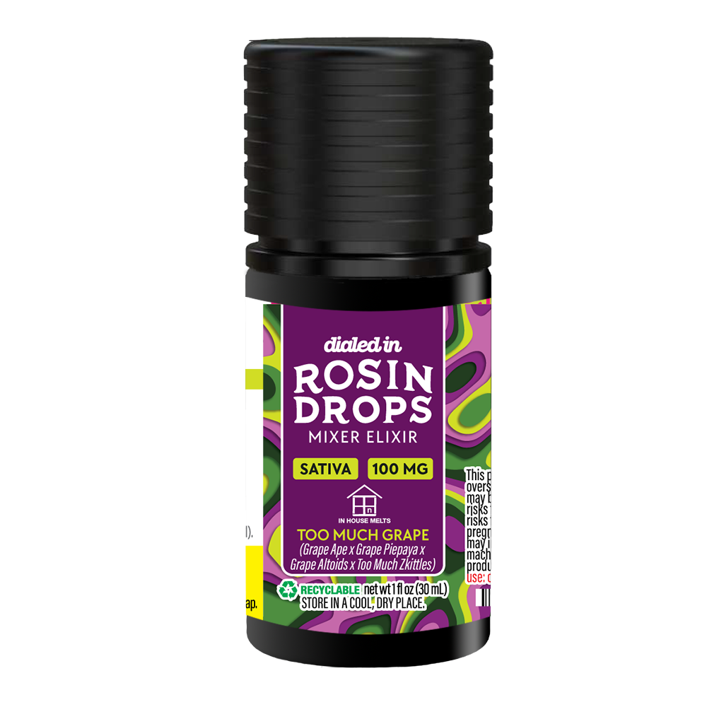 100mg - Too Much Grape - Rosin Drops by Dialed In Gummies