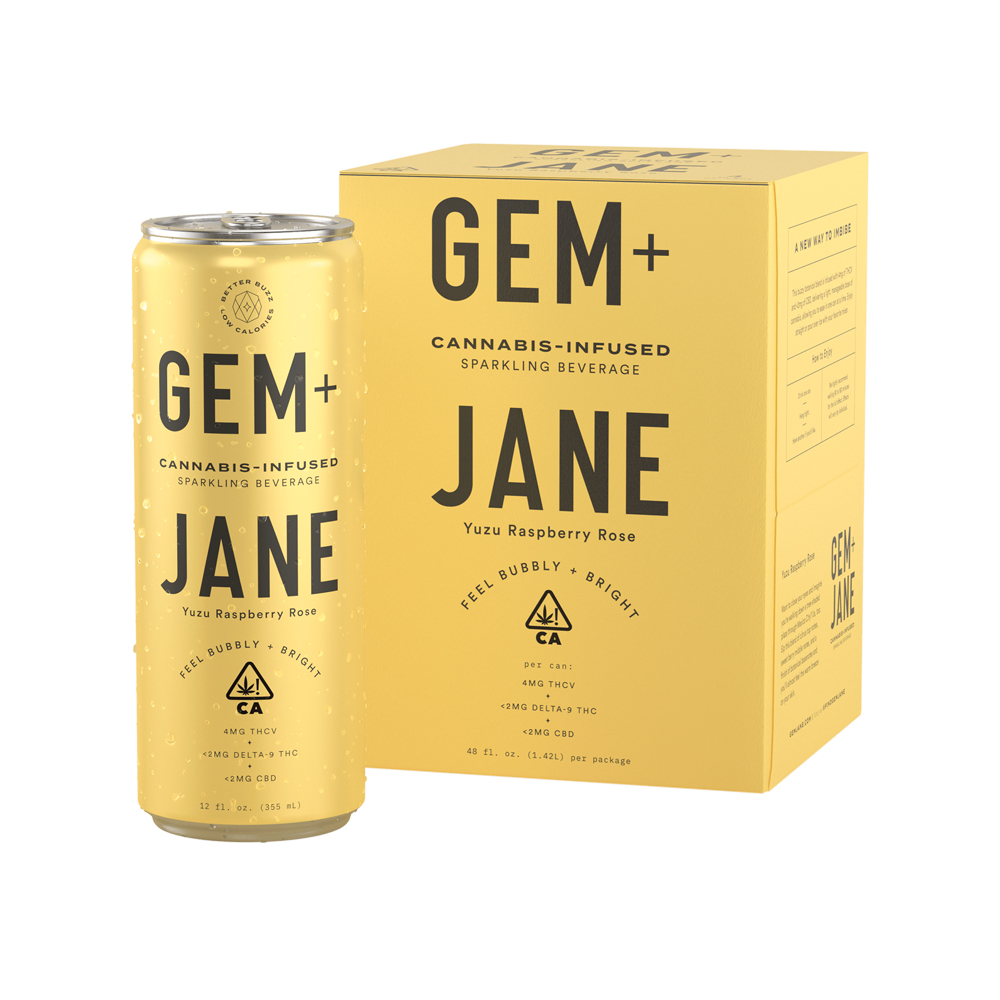 Yuzu Raspberry Rose [4pk] (2mg CBD/4mg THCV) by Gem + Jane