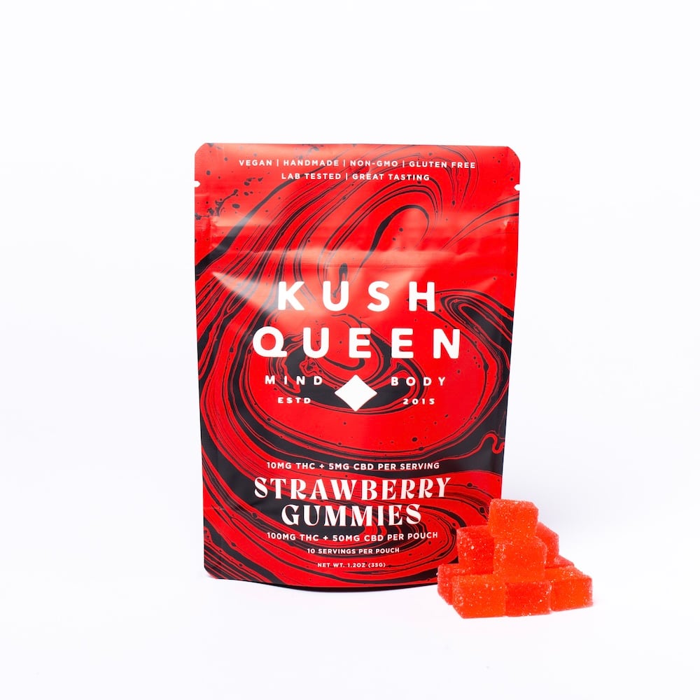 1:2 Strawberry [10pk] (50mg CBD/100mg THC) by Kush Queen