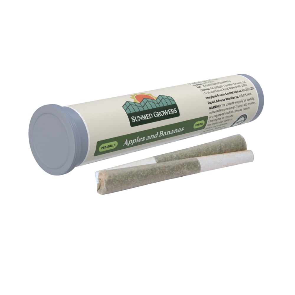 Apples & Bananas Pre-Roll 0.5g 2-Pack by SunMed Growers