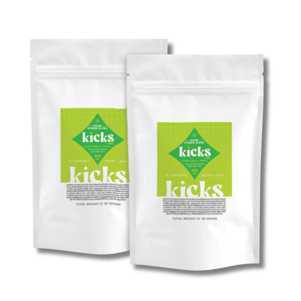 Kicks Sour Green Apple [10pk] (100mg) by PURE Edibles