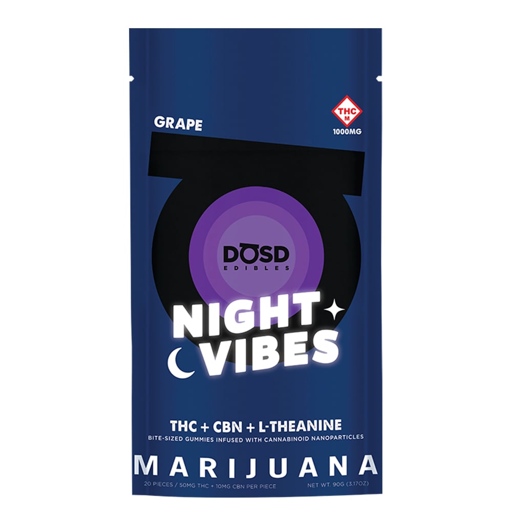 Night Vibes CBN - Grape [20pk] (1000mg THC/200mg CBN/1000mg L-Theanine) by DŌSD Edibles