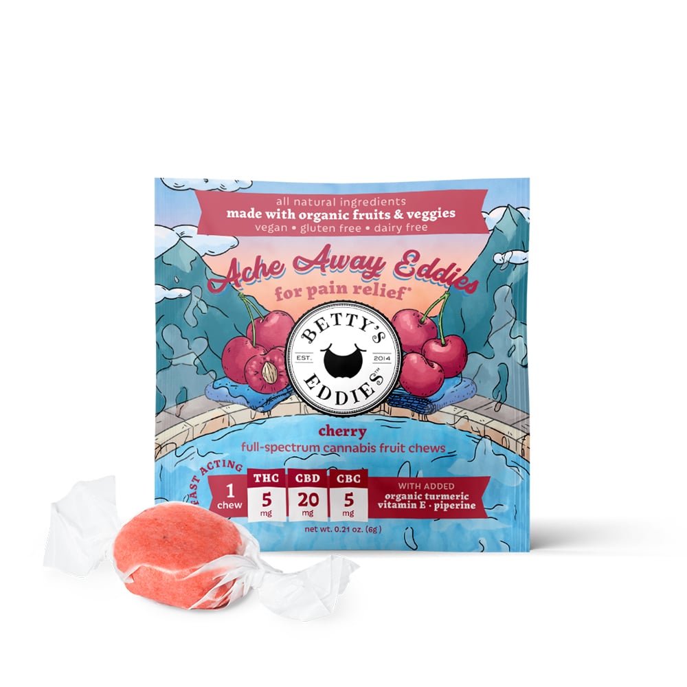 Ache Away Eddies - Cherry [1pk] (5mg THC/20mg CBD/5mg CBC) by Betty's Eddies