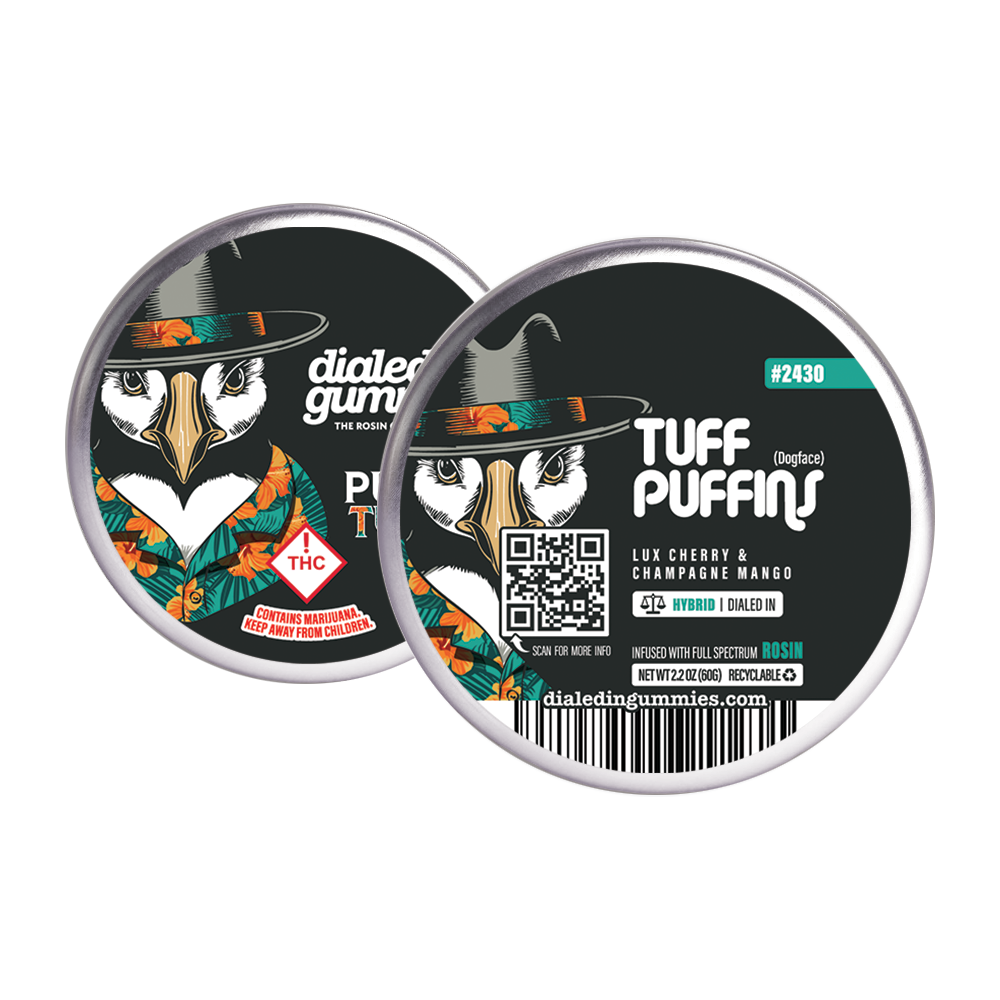 100mg - Tuff Puffins #2430 - Rosin Gummies (10pk) by Dialed In Gummies