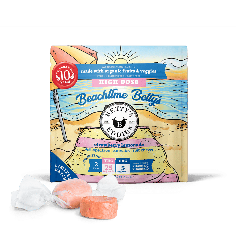 Beachtime Betty's - Strawberry Lemonade [2pk] (25mg THC/5mg CBG) by Betty's Eddies