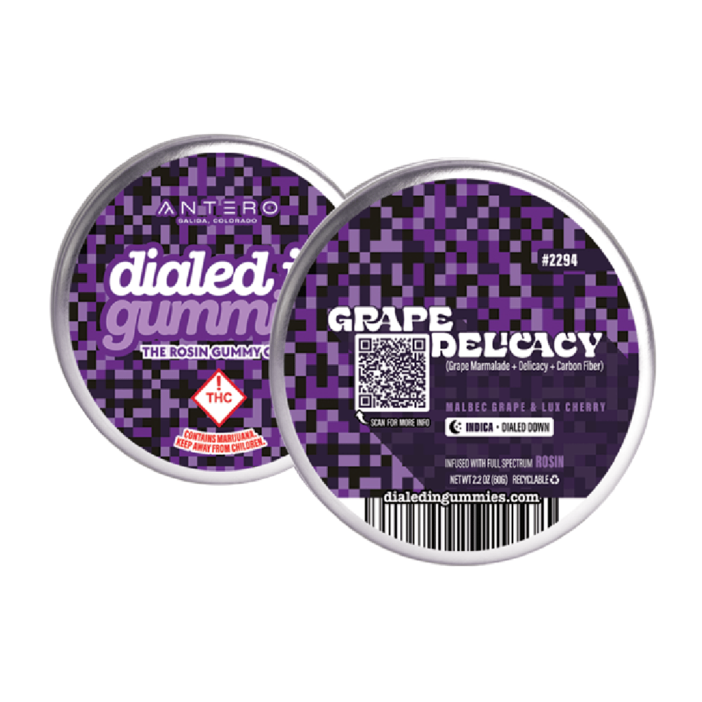 100mg - Grape Delicacy - Rosin Gummies (10pk) by Dialed In Gummies