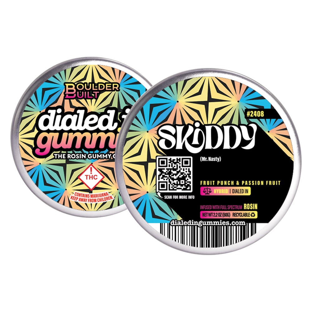 100mg - Skiddy #2408 - Rosin Gummies (10pk) by Dialed In Gummies
